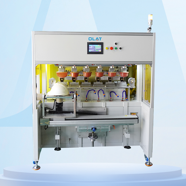 Six-color servo rotating safety helmet pad printing equipment